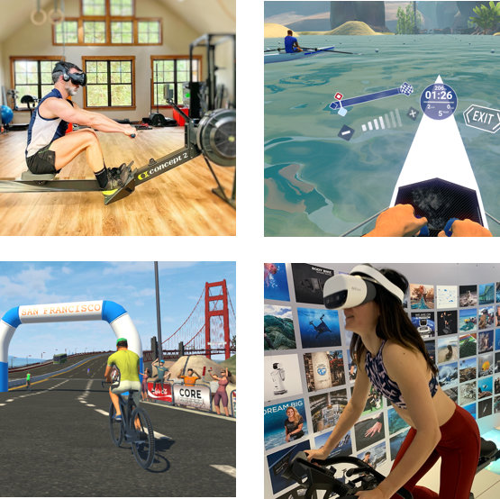 rowing machine with virtual reality