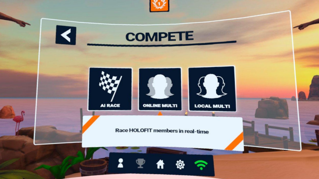 HOLOFIT Compete menu