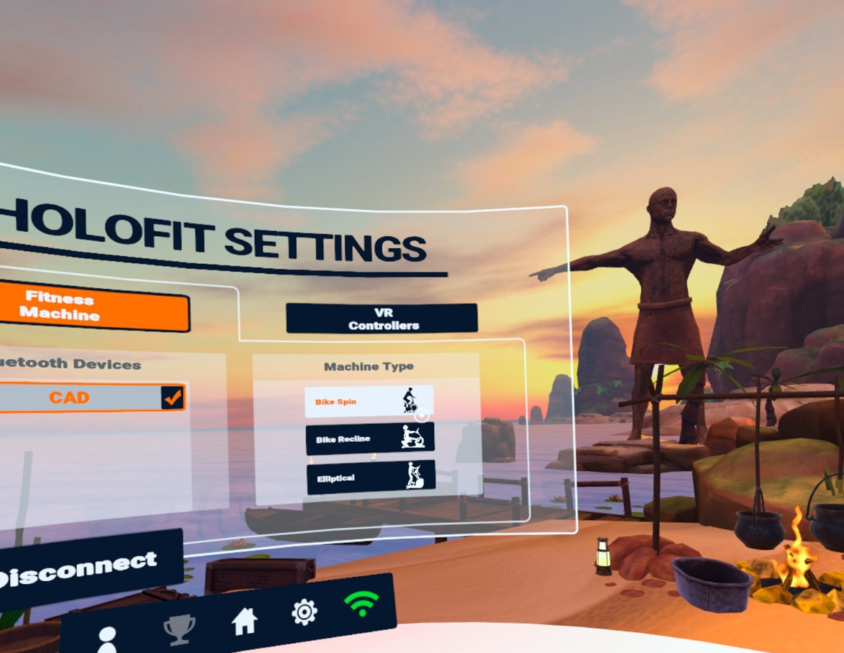 How to connect my cadence sensor or fitness machine to Holofit